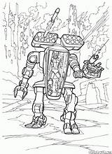 Coloring Pages War Robots Machine Fighting Colorkid Template Futuristic sketch template