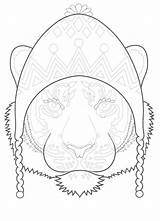 Tiger Hat Coloring sketch template