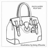 Handbag Borsa Handbags Ralph Ricky Purses Pattern Barbie sketch template