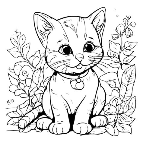 premium vector cute cat  coloring book
