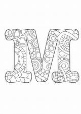 Coloring Letter Initial Pages Monogram Color Funky Alphabet Letters Drawing Adult Printable Getdrawings Colouring Colored Initials Colorings Zentangle sketch template