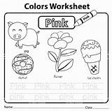 Worksheet Color Pink Illustrator Worksheets Preschool Coloring Red sketch template