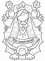 Colorear Distroller Virgencita Religiosas Plis Guadalupe Virgen Caricatura sketch template