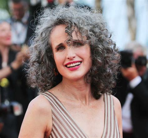 andie macdowell on embracing her gray hair i really like it