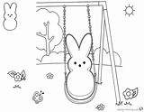 Coloring Bunny Peeps Pages Swing Play Printable Color Kids sketch template