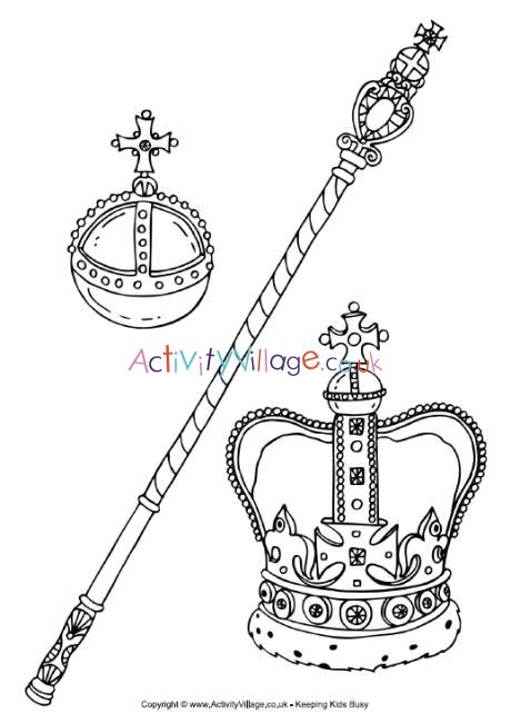 royal regalia  crown jewels colouring page