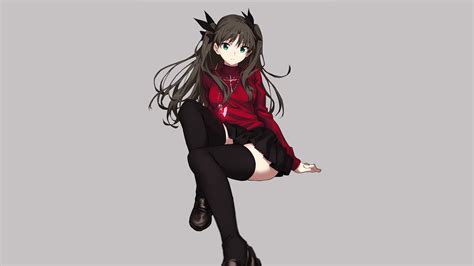 legs anime anime girls tohsaka rin fate series thigh highs wallpapers hd desktop and