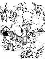 Friends Coloring Pages Elephant African Kids Draw sketch template