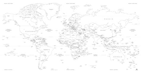Carte Monde Vierge Mappemonde Personnalisable Carte