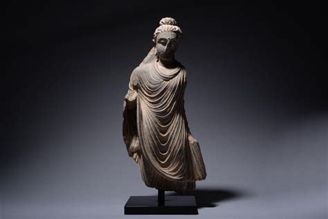 ancient buddhist gandharan stone sculpture of buddha 250 ad for sale