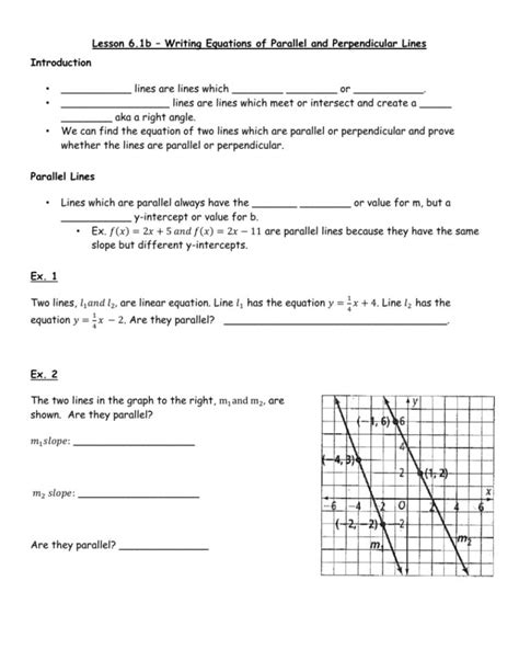 equations  parallel  perpendicular lines worksheet  answers
