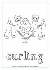 Curling Tracing Pages Colouring Finger Coloring Sport Activityvillage sketch template