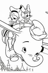 Dumbo Coloring Pages Donald Disney Printable Duck Daisy Kids Sheets Riding Scholastic Flying High Elephant sketch template