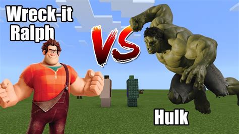 Wreck It Ralph Vs Hulk Minecraft Pe Youtube