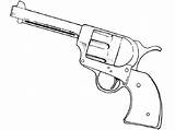Coloring Revolver Coloring4free Colorear Pistolas Pistola Theo sketch template