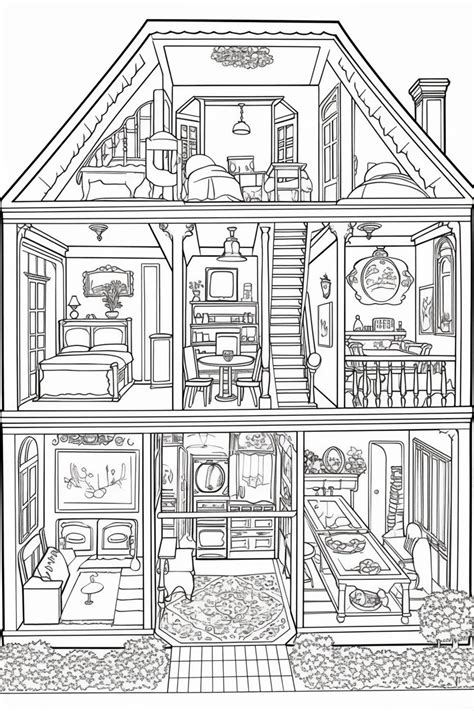 design  dream house  printable dollhouse coloring pages