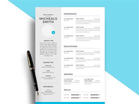 resume template psd printable word searches