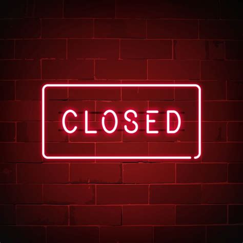 vector  red closed neon sign vector  ningzk   closed neon closed shop