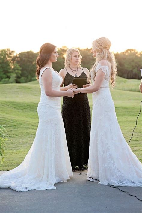 lesbian wedding ceremony outdoors louisiana rustic diy