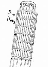 Pisa Inclinada sketch template