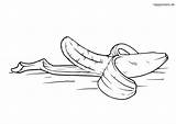 Banane Obst Ausmalbild Geschälte Kostenlos Ausdrucken sketch template
