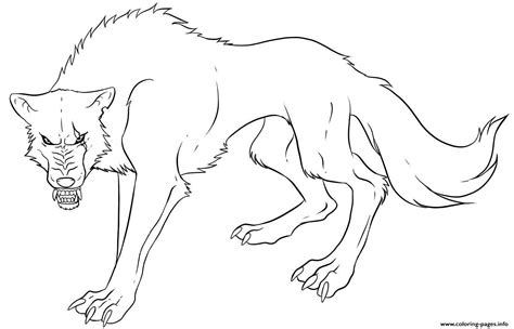 anime wolf  print coloring pages printable