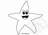 Starfish Coloring Cartoon Summer Funny Happy sketch template