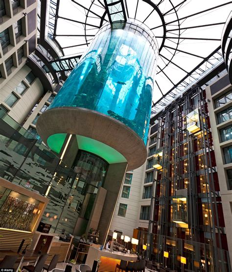 Aquadom S Hotel Aquarium In Berlin Has An Elevator For Guests Inside It