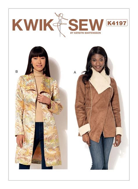 quick sew patterns kwik sew  misses shawl collar jacket  coat