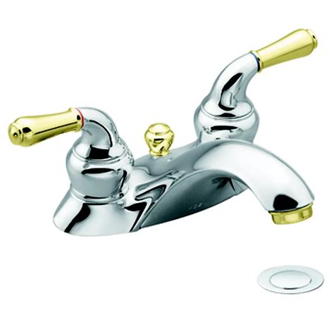 moen monticello  handle bathroom faucet  chrome  polished brass finish  home depot canada