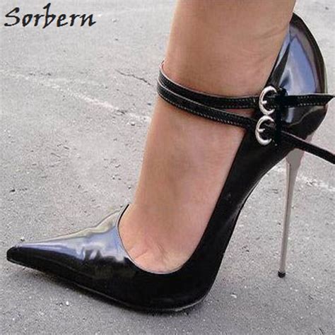 sorbern sexy stilettos pointed toe 12cm 14cm silver metal high heels