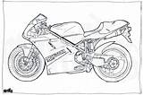 Pages Coloring Ducati Colouring Motorcycle Etsy Illustration sketch template