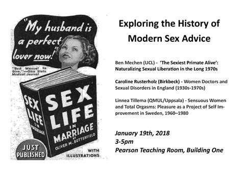 workshop exploring the history of modern sex advice rethinking sexology