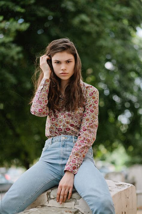 Portrait Of A Beautiful Brunette Teen Girl By Stocksy Contributor