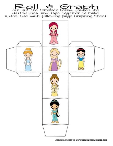printable princess dice fairy tales preschool activities visual