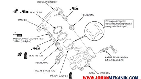 komponen komponen rem cakram sepeda motor mengetahui bagian bagian