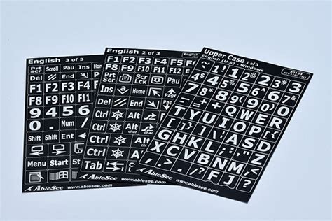 large print keyboard labels white  black cabvi
