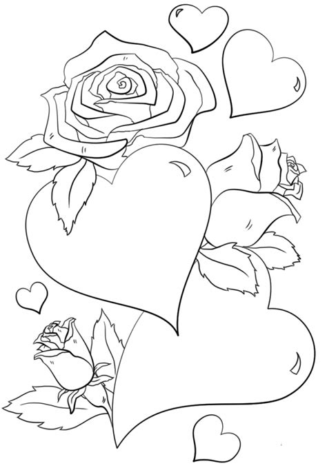hearts coloring sheets  printable rose coloring pages skull