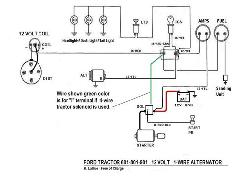 ford tractor  volt wiring diagram