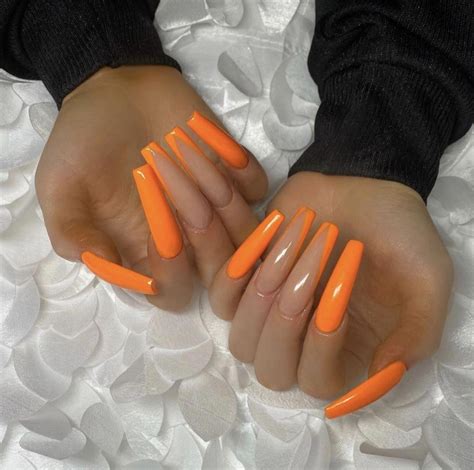 Itssdollz In 2020 Orange Acrylic Nails Fall Acrylic Nails Acrylic