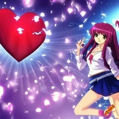 Shiny 3d Anime Heart Wallpaper On Craiyon