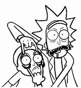 Morty Rick Drawings Easy Trippy Colorings Sketches sketch template