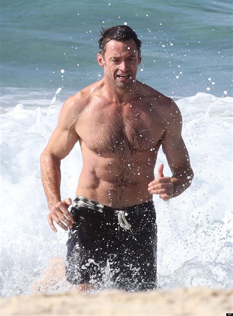 hugh jackman shirtless on bondi beach photos huffpost