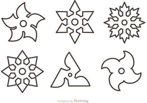 outline ninja star vectors  vector art  vecteezy