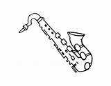 Saxophone Tenor Coloring Drawing Getdrawings Coloringcrew sketch template