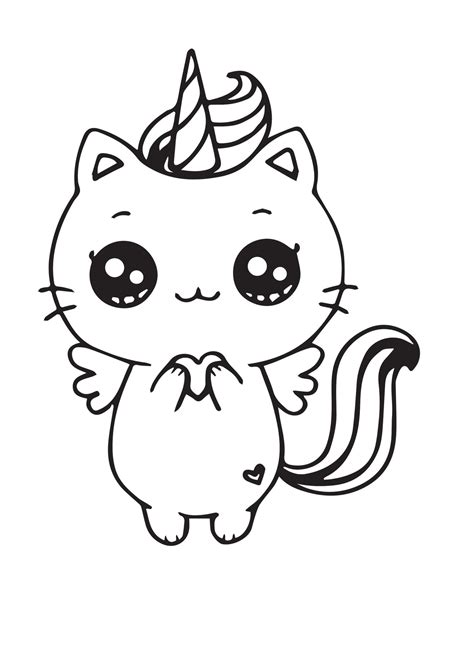unicorn cat coloring pages printable
