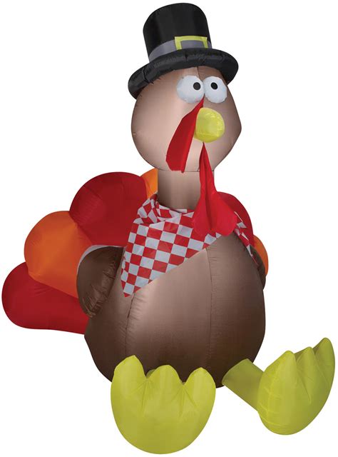 72 Tall Lighted Turkey Air Blown Airblown Inflatable Thanksgiving