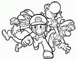 Mario Super Bros Games Coloring Pages Drawing Kb sketch template