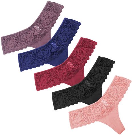 Buy 4 Pack Women S Lace Thongs Bikini Panties Sexy Lingerie Panty G
