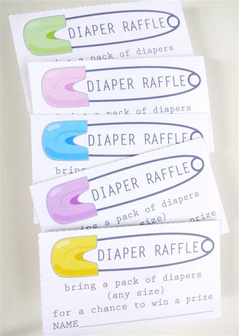 printable diaper raffle ticket template  printable